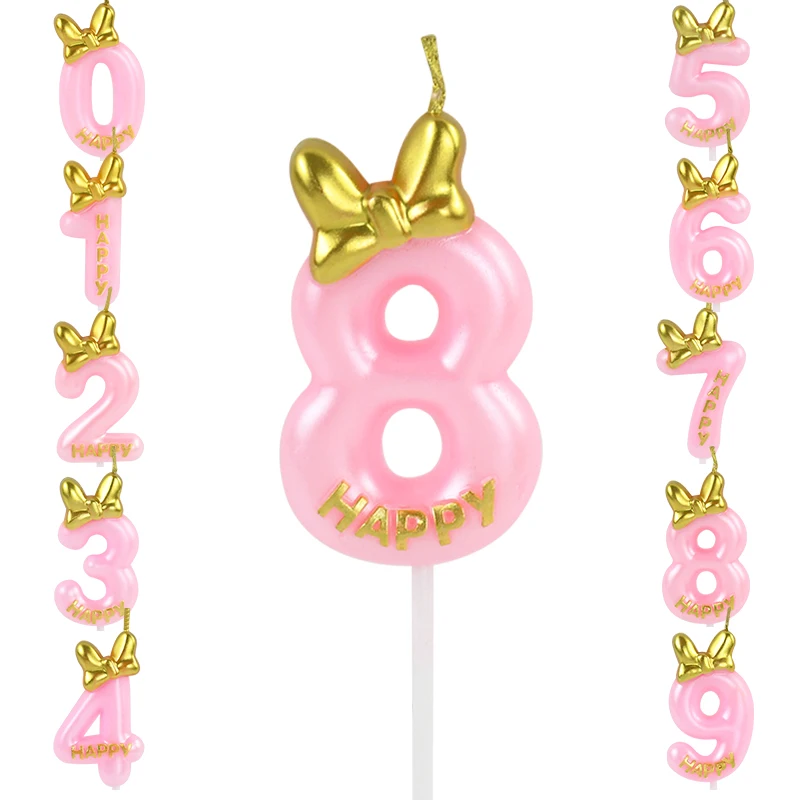 Kerze rosa Geburtstags kerze Mädchen alles Gute zum Geburtstag Kuchen Topper Backen Feier Wiedersehen Jubiläums feier Dekor digitale Kerzen