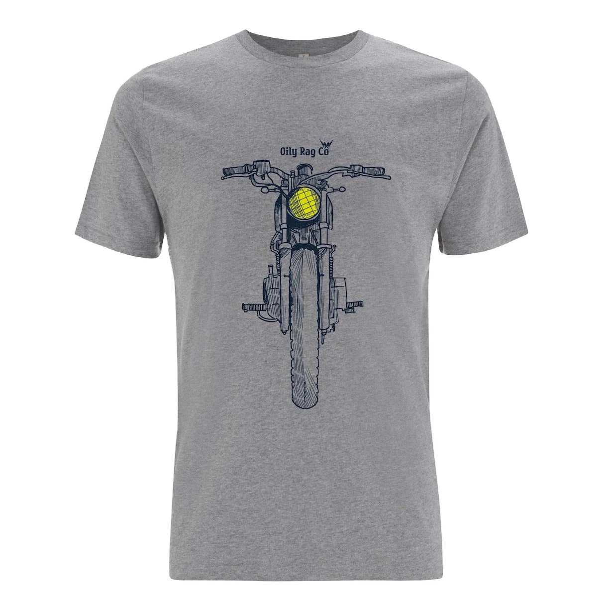 Hand‑Drawn Front‑View Cafe‑Racer Motorcycle Sketch Graphic Tee Cotton Mens Womens T-Shirt Outdoor Casual Top
