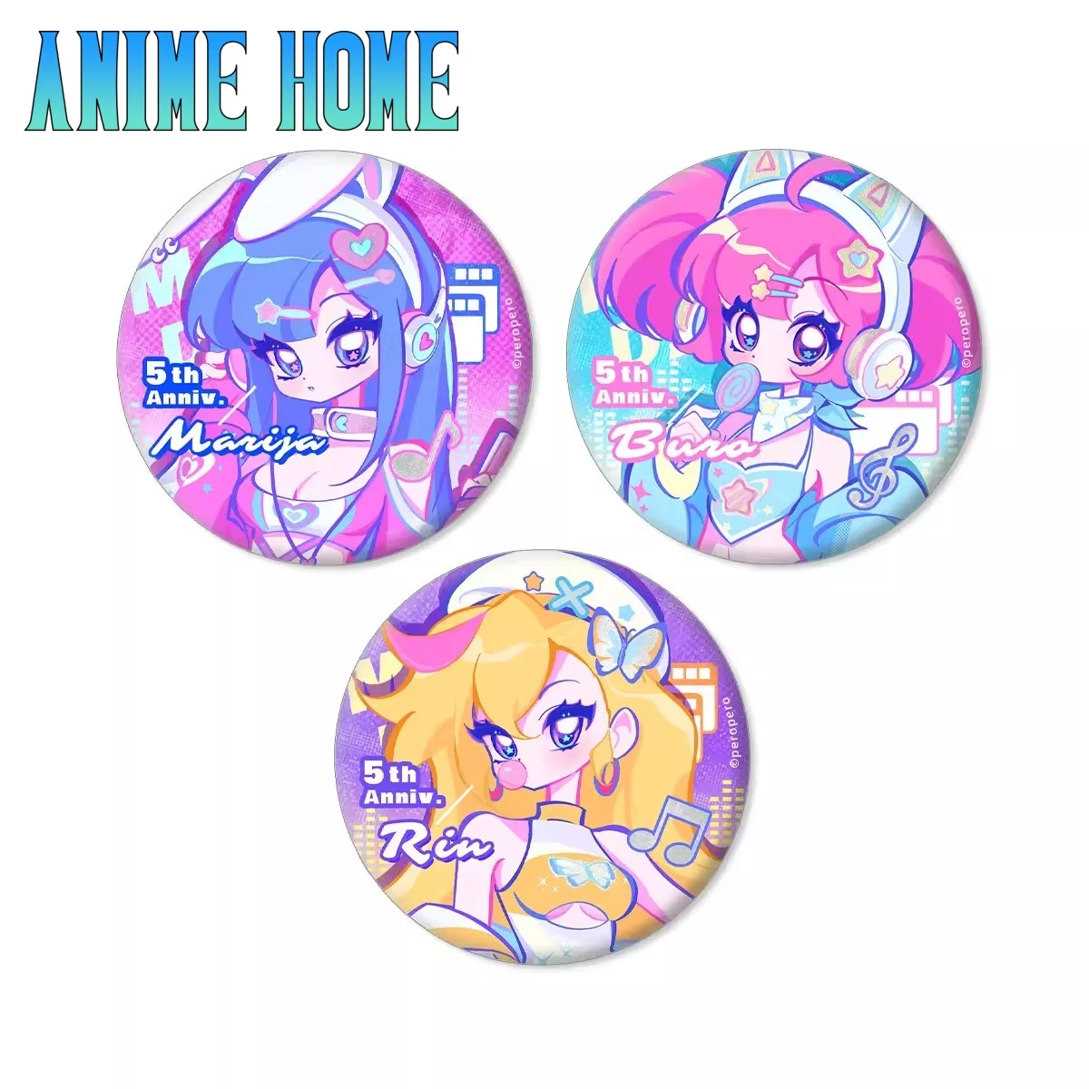 Official Game Muse Dash Buro Rin Marija 5th Anniv Badge Costume Brooch Pin Collection Cosplay Original Friend Kids Gift