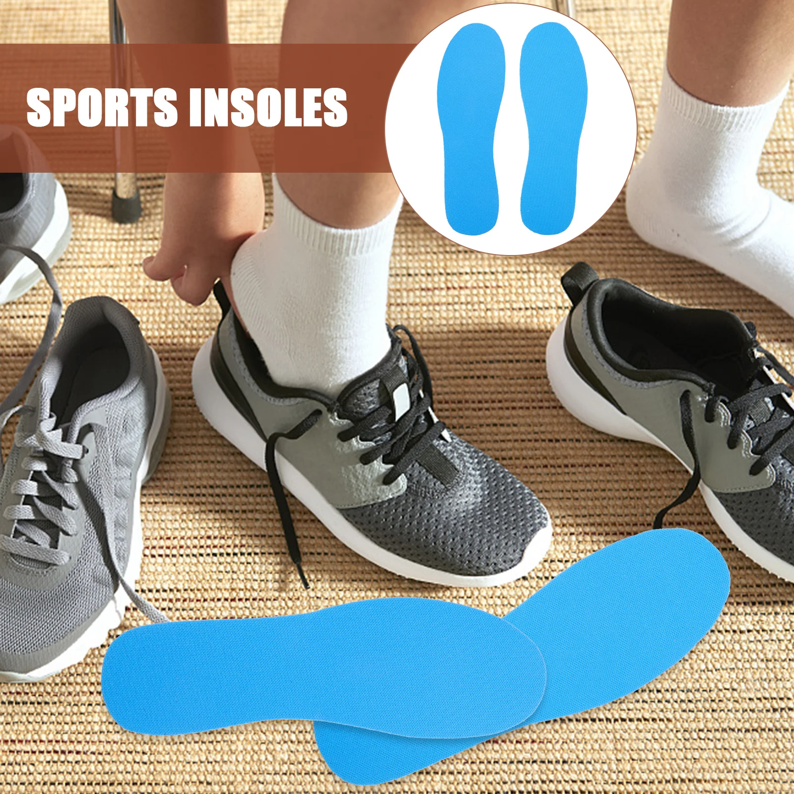 

4 Pairs Insoles Anti Sweat Shoe Athletic Breathable Cushion Sport Men and Women
