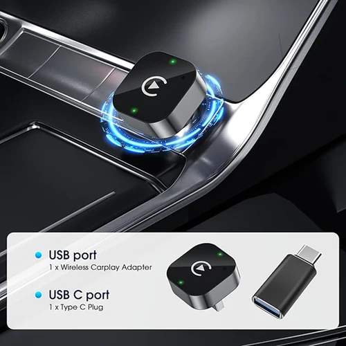 Imagen 2 del producto Nuevo Adaptador Inalámbrico CarPlay 2026 para Apple iPhone y Android Auto 2 en 1, Mini Dongle USB CarPlay con Conexión Rápida y Estable