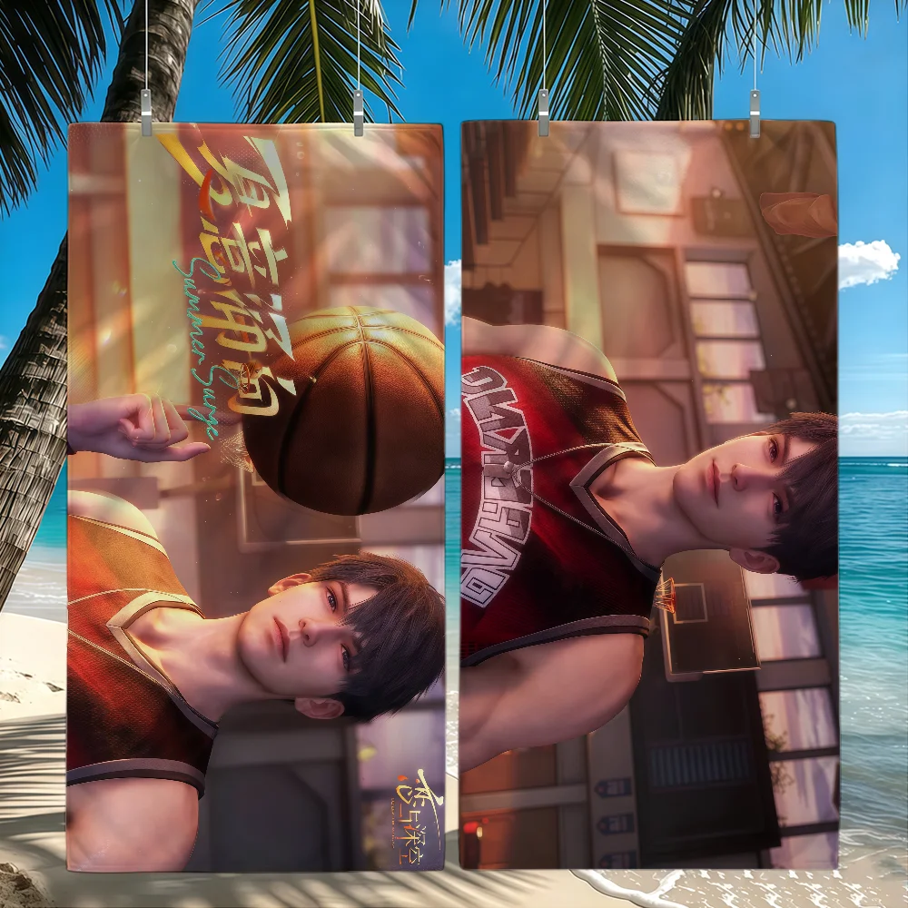 Caleb Summer Surge Love And Deepspace Towel Beach Towel Travel Shower Quick-Drying Soft Same Style Men Women Sports