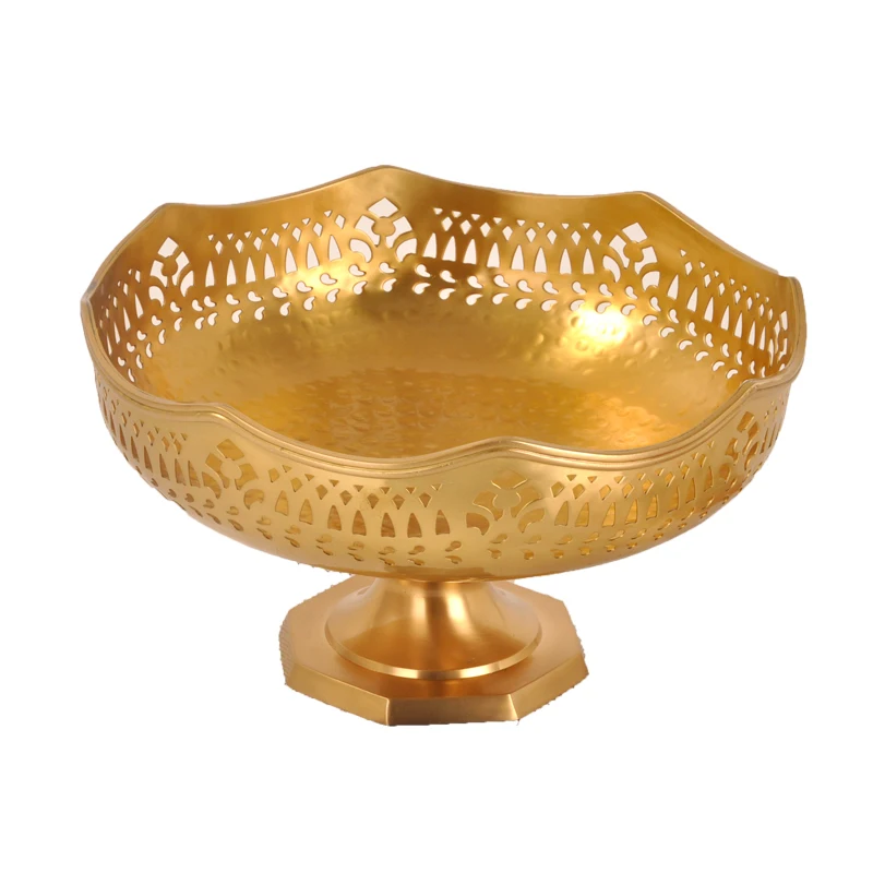 Fruit Plate High-Grade Household Coffee Table Snack Dish High-End Entry Lux Pure Copper Crafts Ornaments