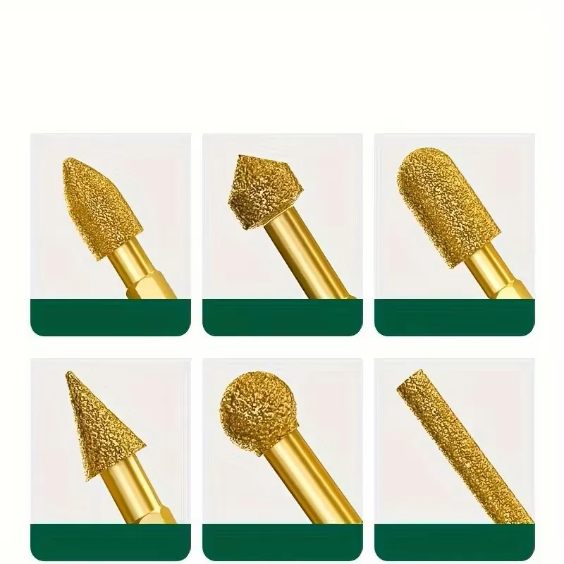 Multifunctional Diamond Grinding Head Carbide Rotary File Drill Bit Set for Ductile Iron Metal Stone Electric Hand Drill Milling