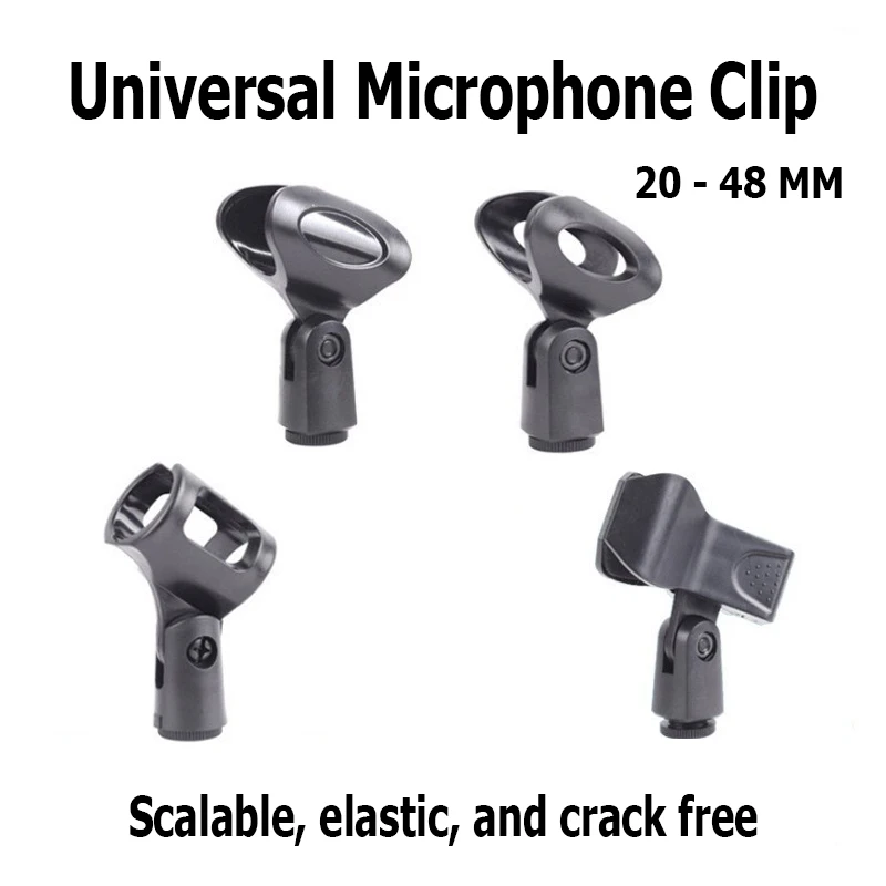 1PCS Universal Microphone Clip 20-48mm Plastics Black For Mic Holder Handheld Microphone Wireless/Wire Mic Stand Accessory