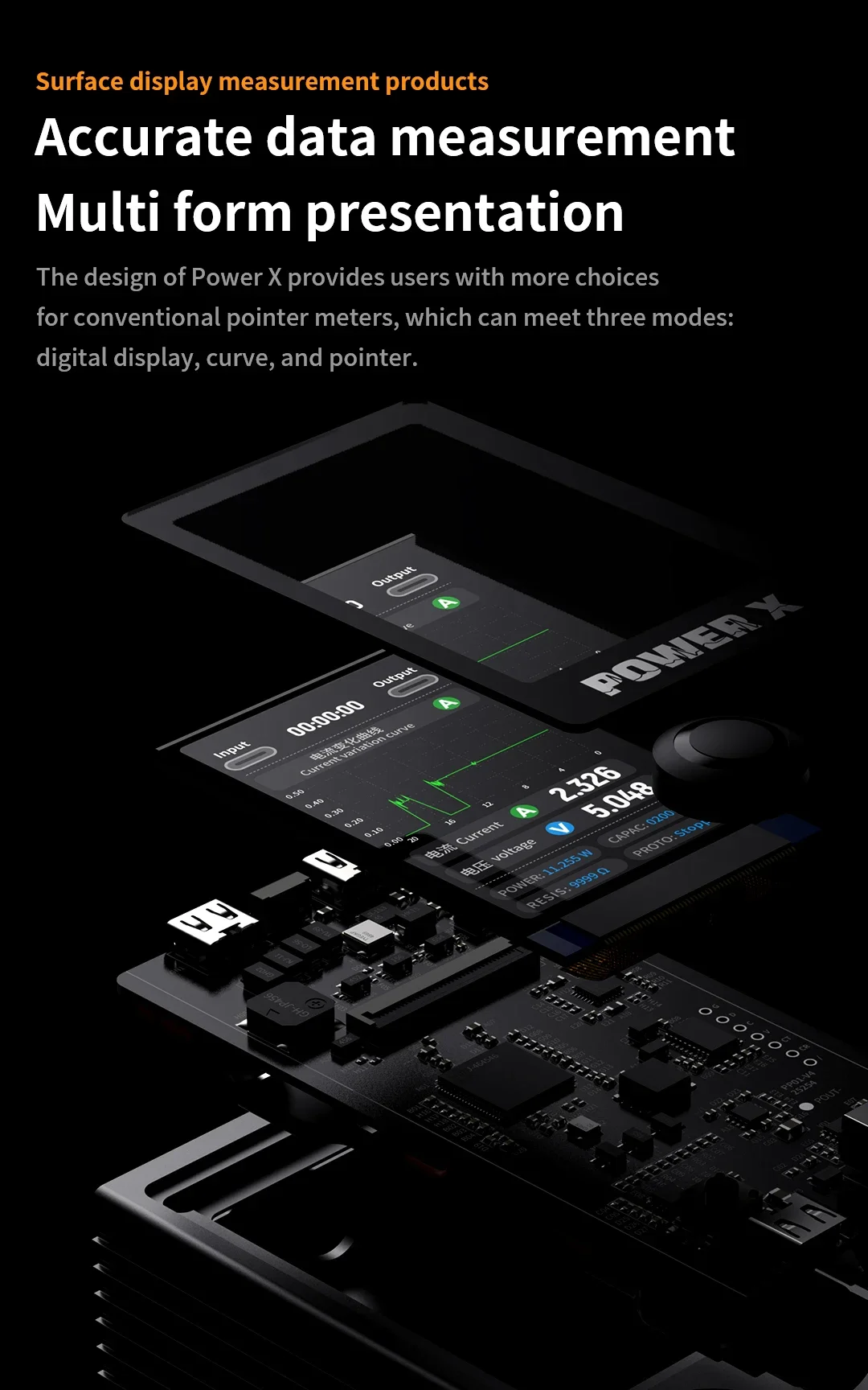 2uul Power X Pw11 High Refresh Full-Color Screen Power Pcb Detector: Digitaal Display, Curve En Pointer Drie Modi Display