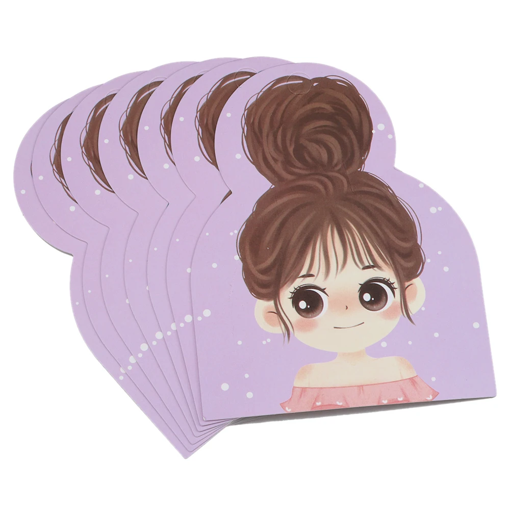 50pcs Cute Girls Barrettes Display Cards Hair Clips Packing Paper Card for DIY Hair Accessories Retail Price Tags Holder Labels