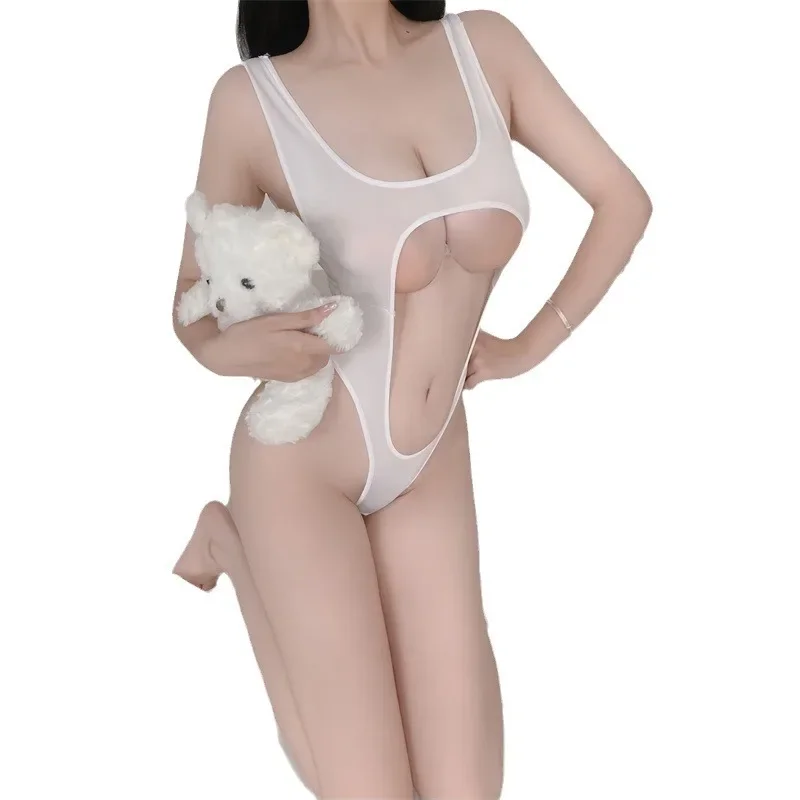 ชุดชั้นในสตรีชุดชั้นในญี่ปุ่นยืดหยุ่นBacklessเซ็กซี่บอดี้สูทผู้หญิงโป๊เปิดOne Pieceชุดนอนมุมมองชุดว่ายน้ํา