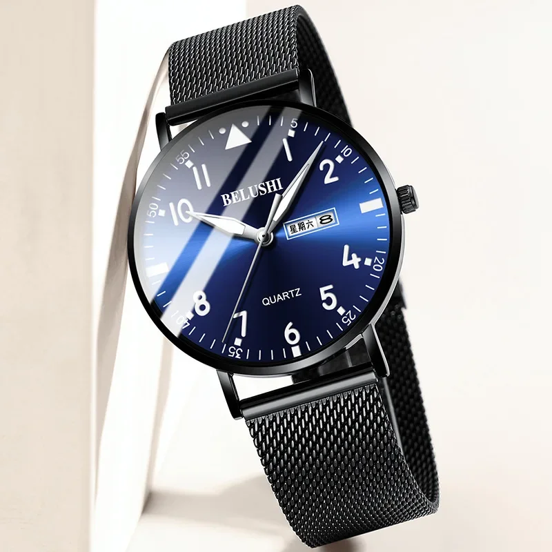 2025 Orologio da uomo con ago luminoso Orologio da uomo d'affari casual al quarzo Orologio da uomo impermeabile alla moda