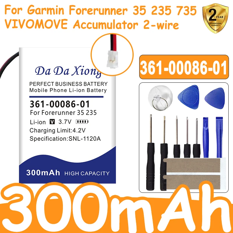

300 мАч 361-00086-01 для Garmin Forerunner 35 235 735xt, аккумулятор для часов, умные часы 361-00086-01, аккумулятор + инструменты