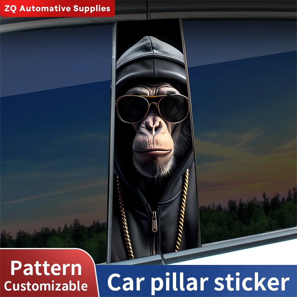 

Orangutan Car Stickers Waterproof Auto B Pillar Decor Cover Scratches Durable Car Door Pillar Sunscreen Vinyl Decal Accessories