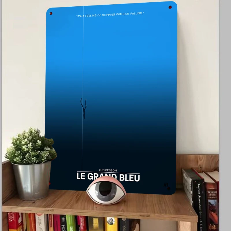 The Big Blue Diving Silhouette Metal Wall Art Modern Minimalist Living RoomHome Decor Movie Poster Decorative Painting