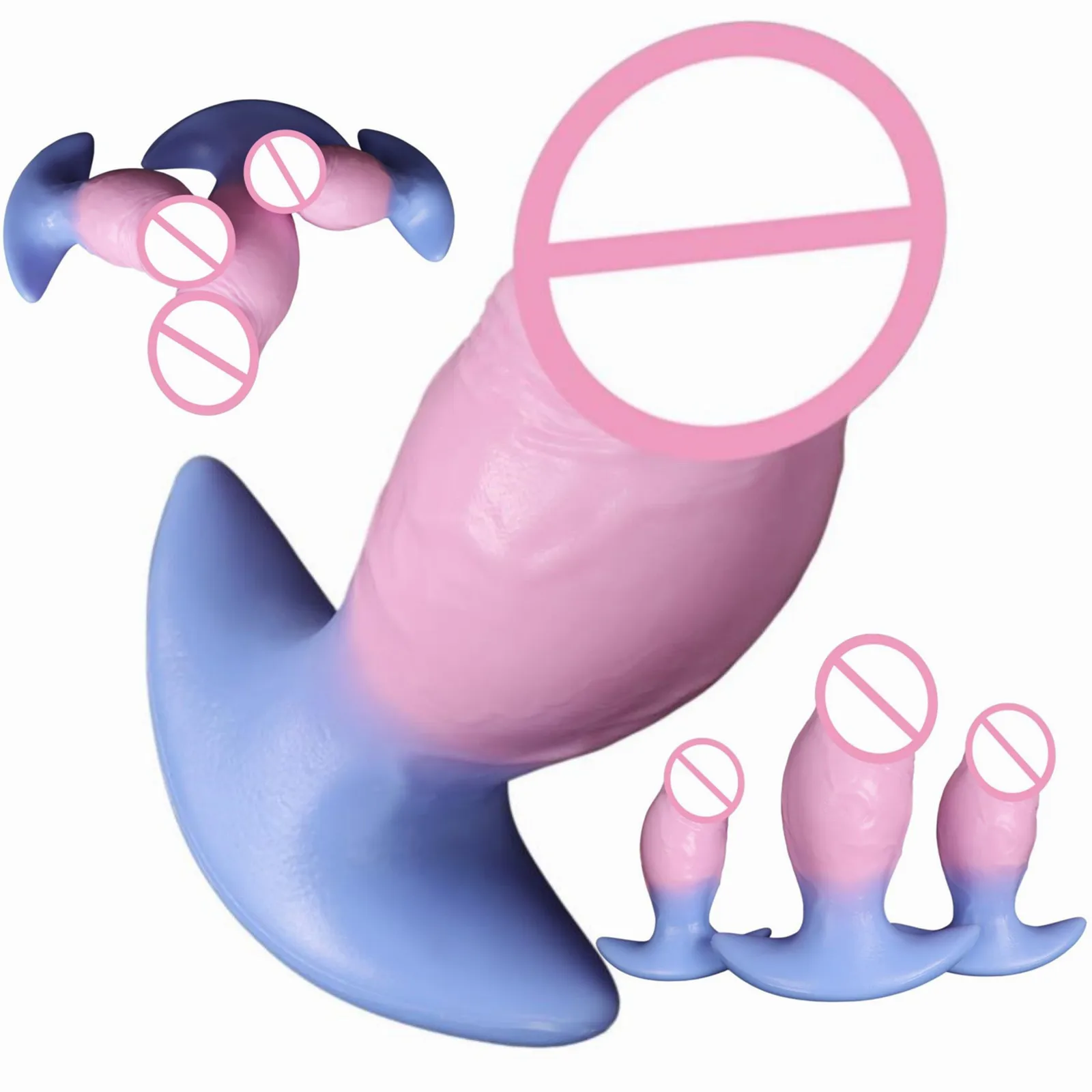 Strap on Cheap Soft Silicone Butt Plug Anal Plugs Dick dildo anus vagina Expandable  Anal Plug adult sex toys safer sex products