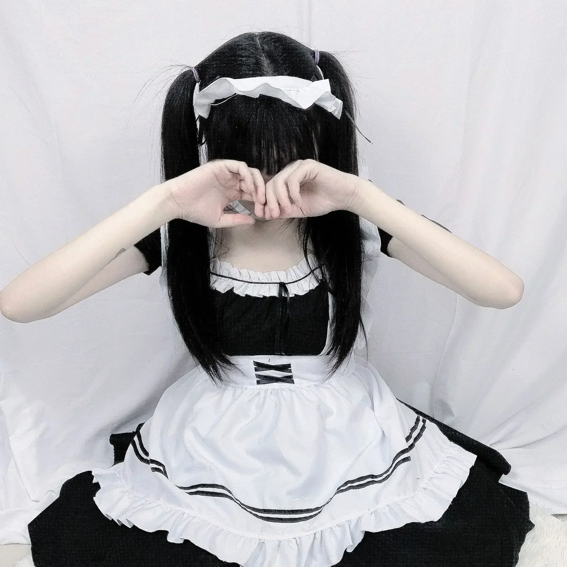 2024 6 teile/satz Nette Maid Kostüm Cosplay Hand Spiel Rotwein Süße Maid Kostüm Lolita Anime Cosplay