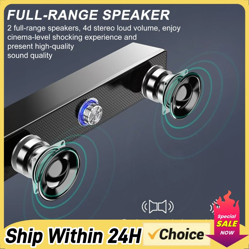 Wired Computer Speakers Portable Stereo Desktop Speakers 4D Surround Computer for Soundbar for TV PC Laptop Gaming Home Theater