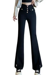 Temperament Suit Pants Thickened High Waist Elastic Flared Trousers Slimming 2022 Autumn And Winter New Fashion Women'S Clothing