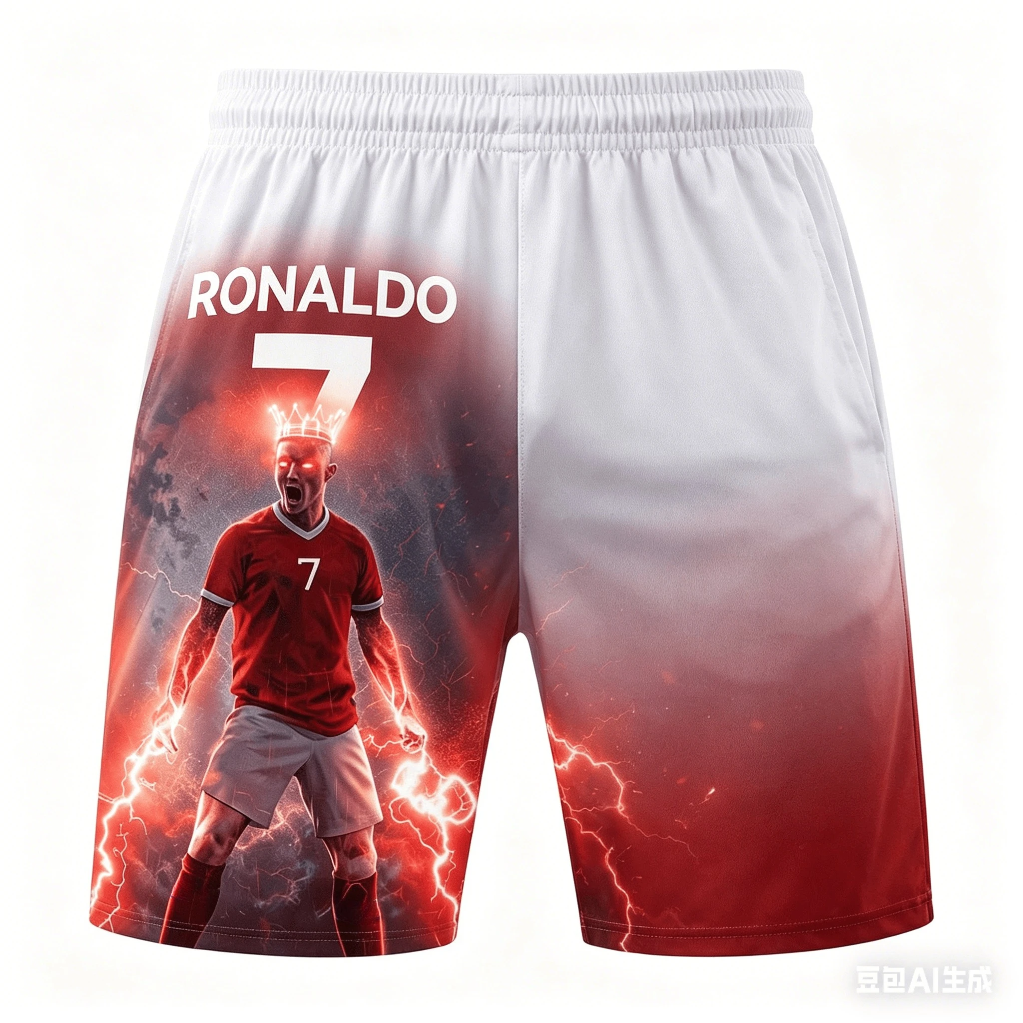 

Summer 2026 Fashion New AI Ronaldo No.7 3D Printing Cool Training Competition Quick Drying Sports Men's Loose Shorts Size Up