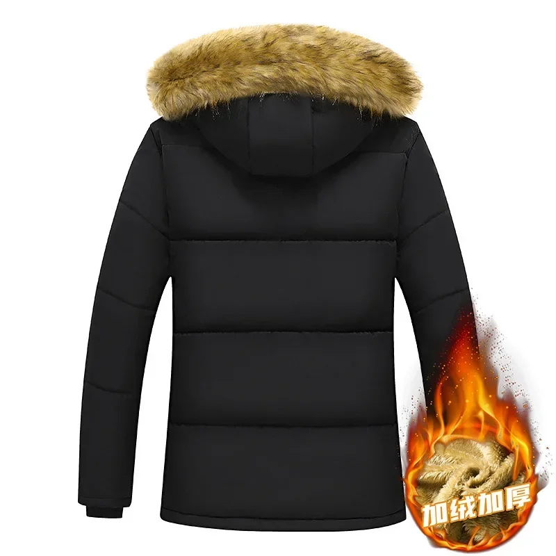 Jaqueta de algodão quente grosso masculina, casaco de pelúcia e espessamento, resistente ao frio, roupas masculinas, europeu, americano, inverno