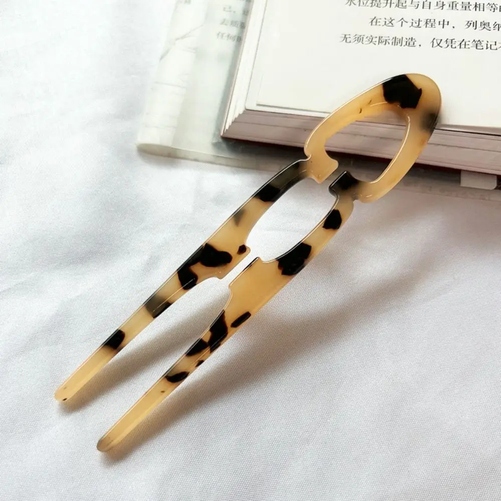 Sweet Acetate Hair Bun U-Shaped Fshion Design Bun Hairpin Hair Sticks For Woman Girl