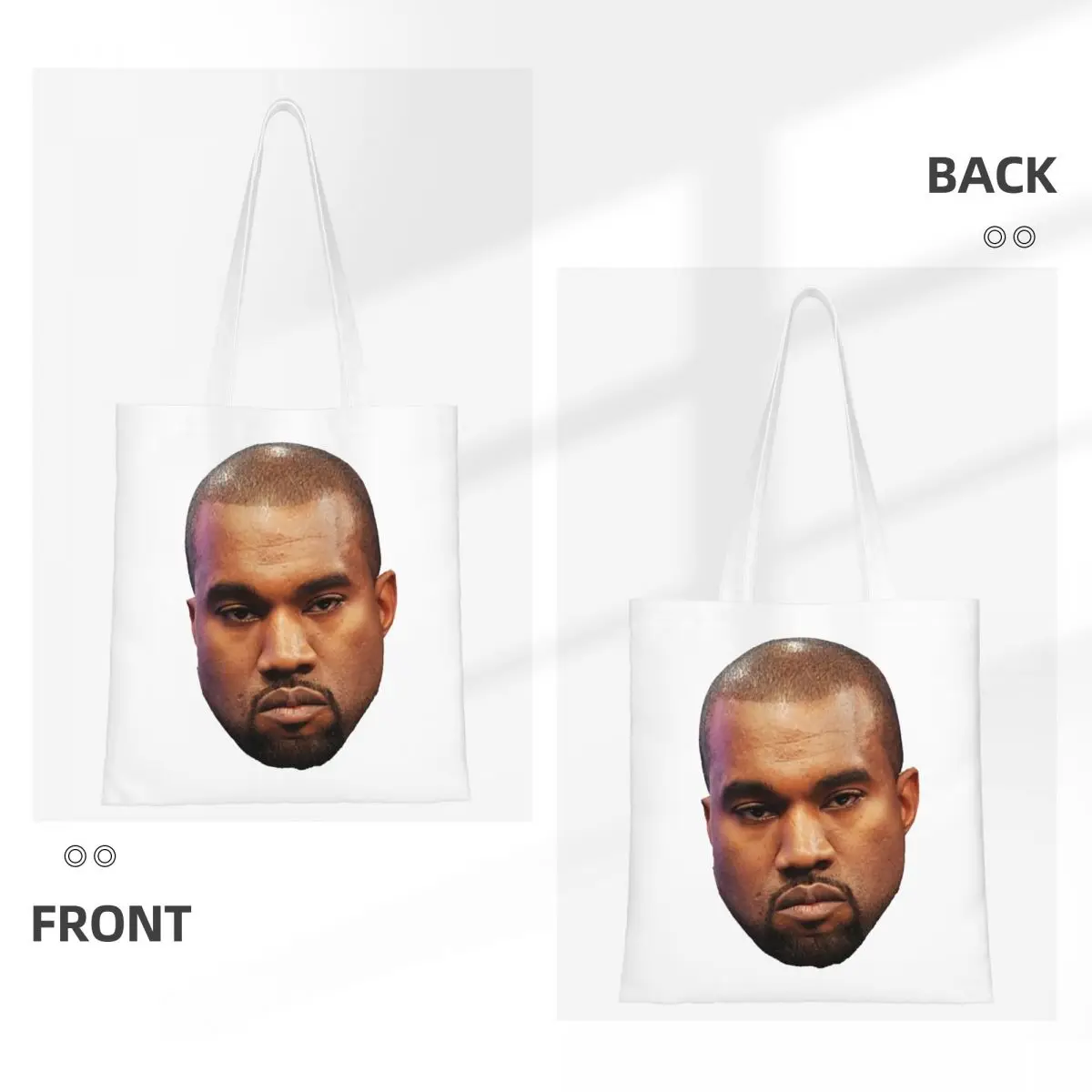 Custom Funny Kanye West Meme Groceries Tote Shopping Bag Women Rapper Music Producer Canvas Shopper Shoulder Bags Handbag