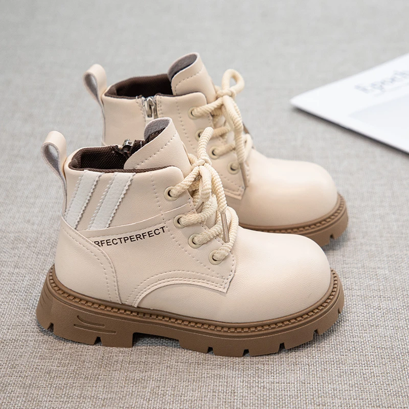 أحذية قصيرة للأطفال، أحذية بناتي على الطراز البريطاني عصرية بنعل ناعم مع أحذية فردية جلدية مضادة للانزلاق ومقاومة للاهتراء #3