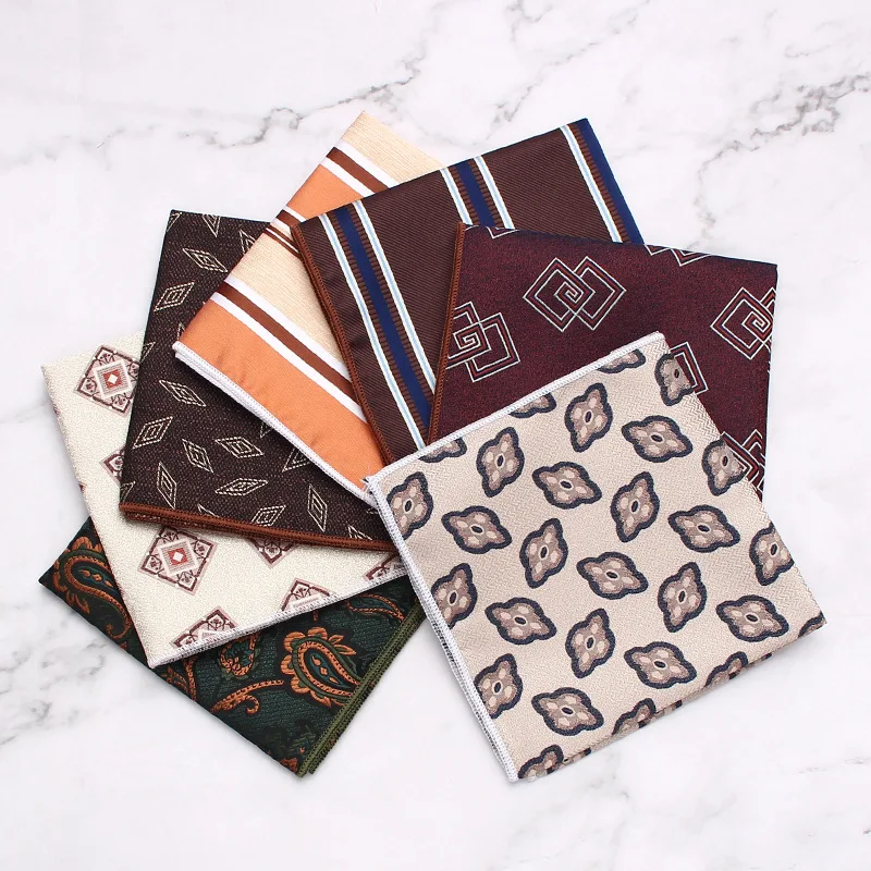 2pcs Men's Business Suit Pocket Towel Pattern Wedding Chest Towel Handkerchief Banquet Small Square Accessories