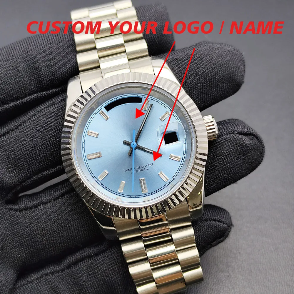 

40mm 8285 Case Sapphire Glass Stainless Steel Watch Box Fits 8285 Movement Watch Accessories Luminous 31mm Dial 8285 Hands