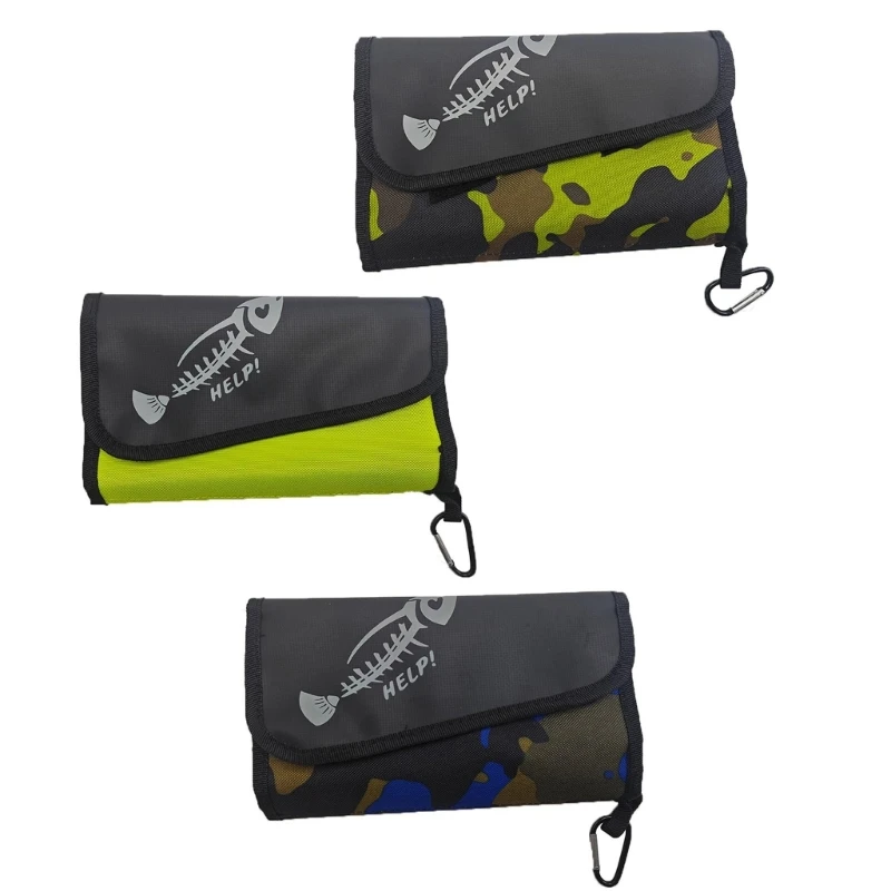 Fishing Soft Lures Storage Bag Waterproof Fishing Baits Binder Carrying Fishing Leader Tackle Wallet Bag with Carabiner