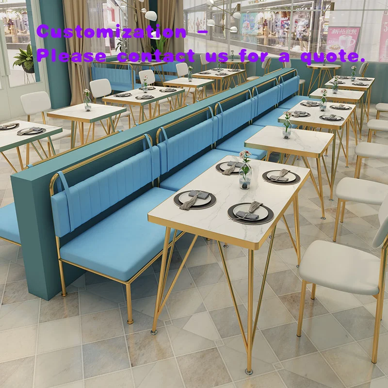 custom.Modern Style Simple Dessert Milk Tea Shop Coffee Shop Booth Casual Restaurant Reception Area Table and Chair Combination