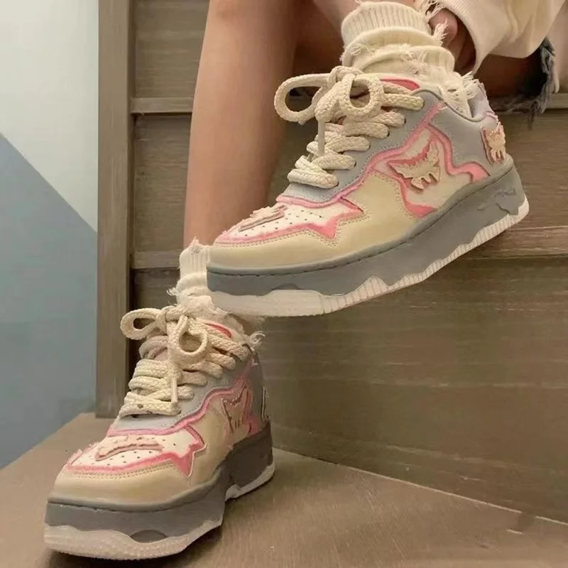 

Женские кроссовки на платформе, модная спортивная обувь, индивидуальный дизайн, скейтборд, повседневные теннисные кроссовки для бега на открытом воздухе для женщин 40