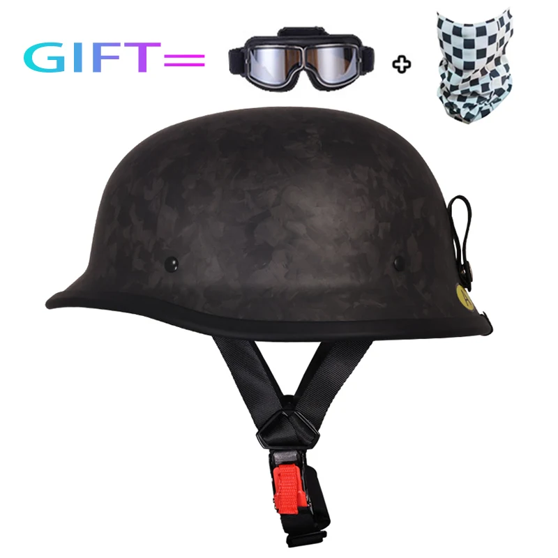 Carbon fiber retro open motorcycle helmet German imitation WWII soldier helmet pilot helmet