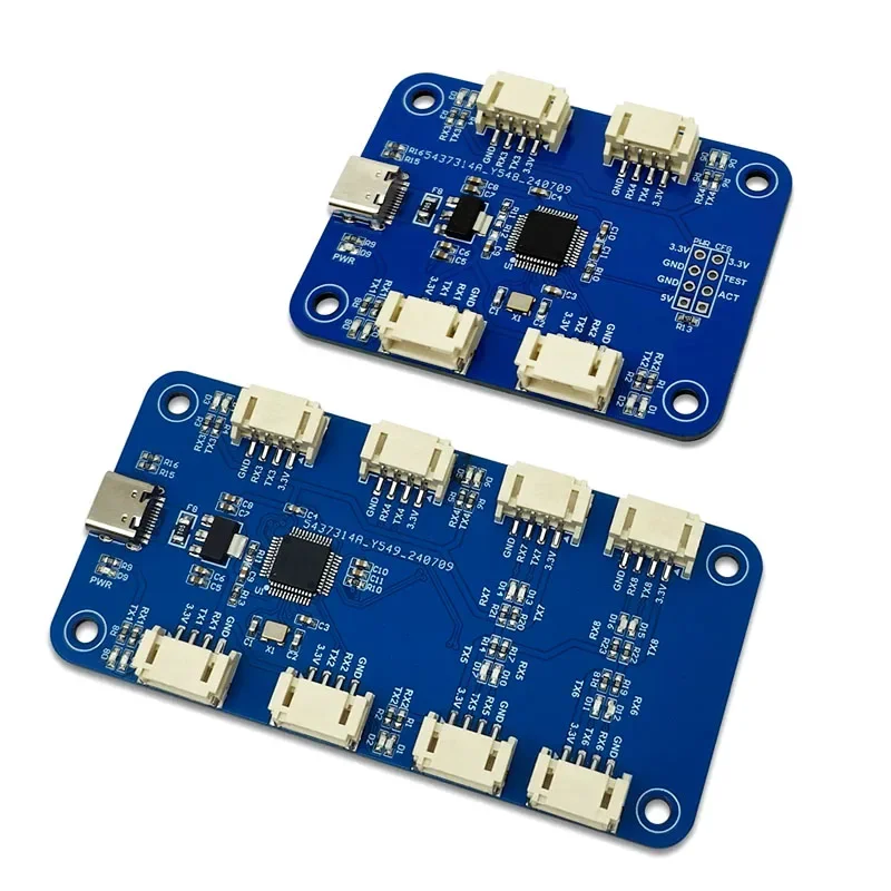CH344Q / CH348Q USB to 4-Port / 8-Port TTL UART Serial Adapter Module, Multi-Channel RS232 Converter with Type-C Interface