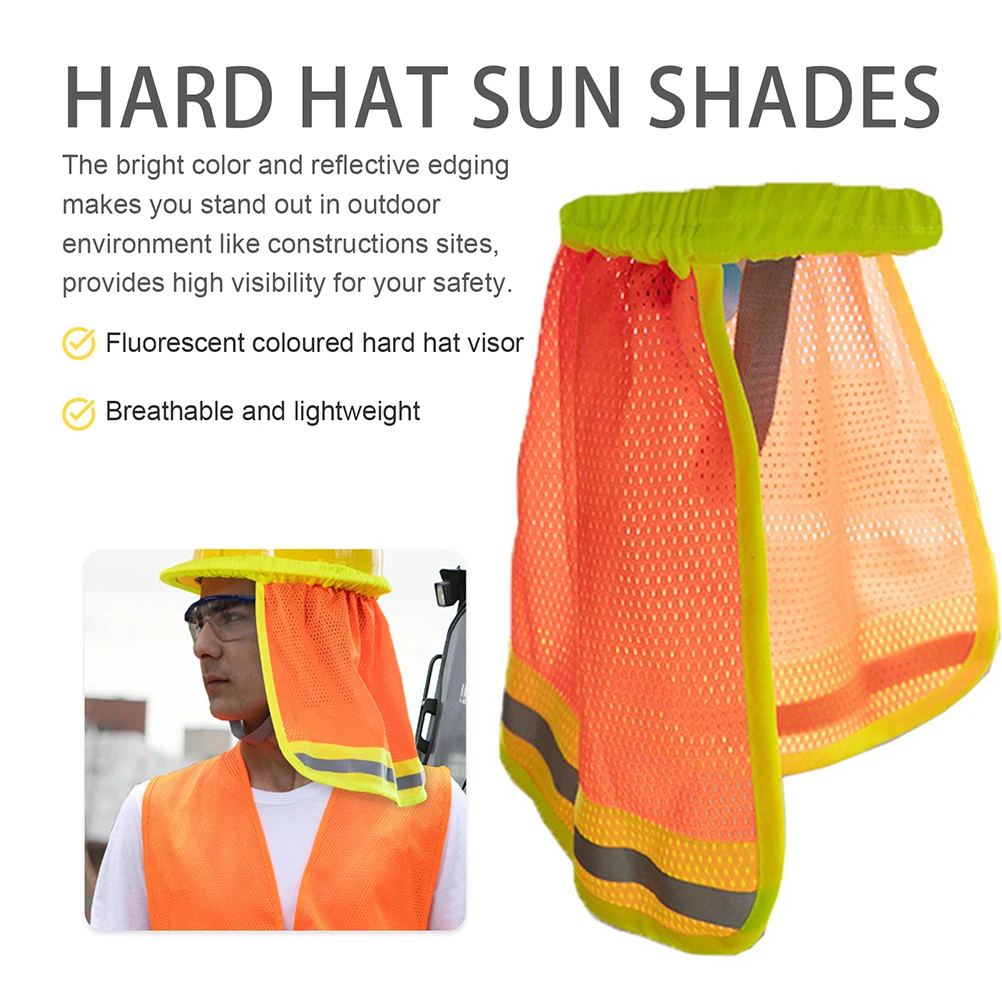

Reflective Cover Hard Hat Accessories Full Brim Mesh Cloth Sun Neck Shield Protective Net Construction Hat CoverHelmet Neck