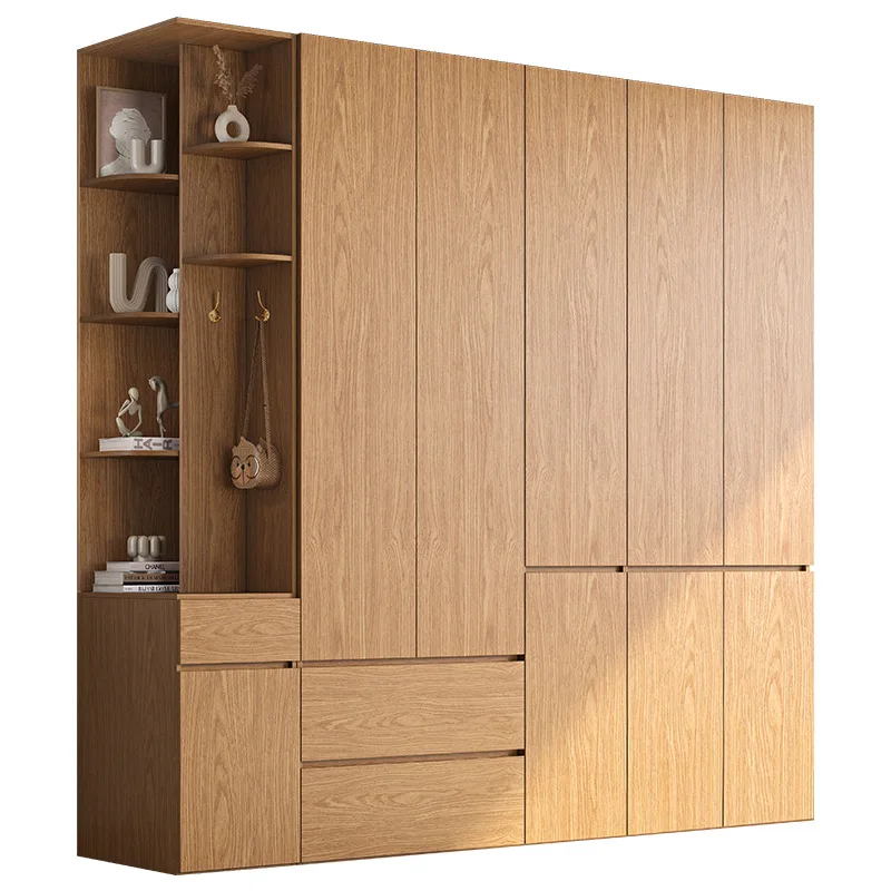 Light Luxury Wardrobes Mid-style Bedroom Storage One-door Wardrobes Ceiling Segmented Home Furniture Шкафы Для Одежды ZY40YG