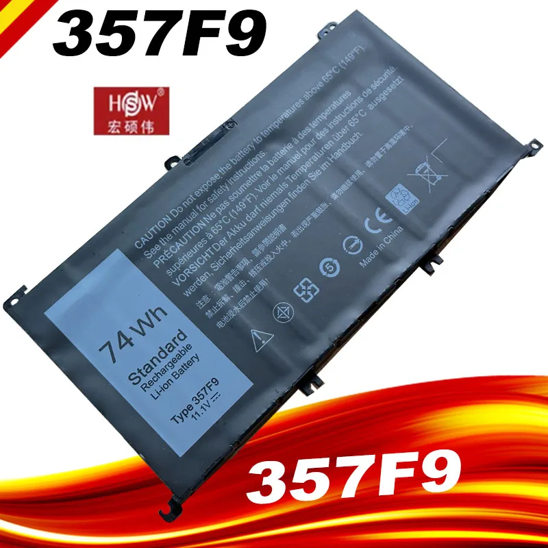 

357F9 74Wh 11.1V Laptop Battery For DELL Inspiron 15 7559 7000 7557 7567 7566 5576 5577 P57F P65F 71JF4 INS15PD-1548B 1748B