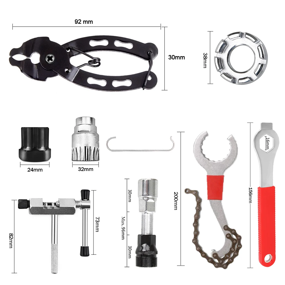 8 قطعة دراجة إصلاح عدة أدوات دراجة الطريق الجبلية سلسلة القاطع قوس دولاب الموازنة مزيل كرنك Puller وجع مجموعة صيانة أدوات