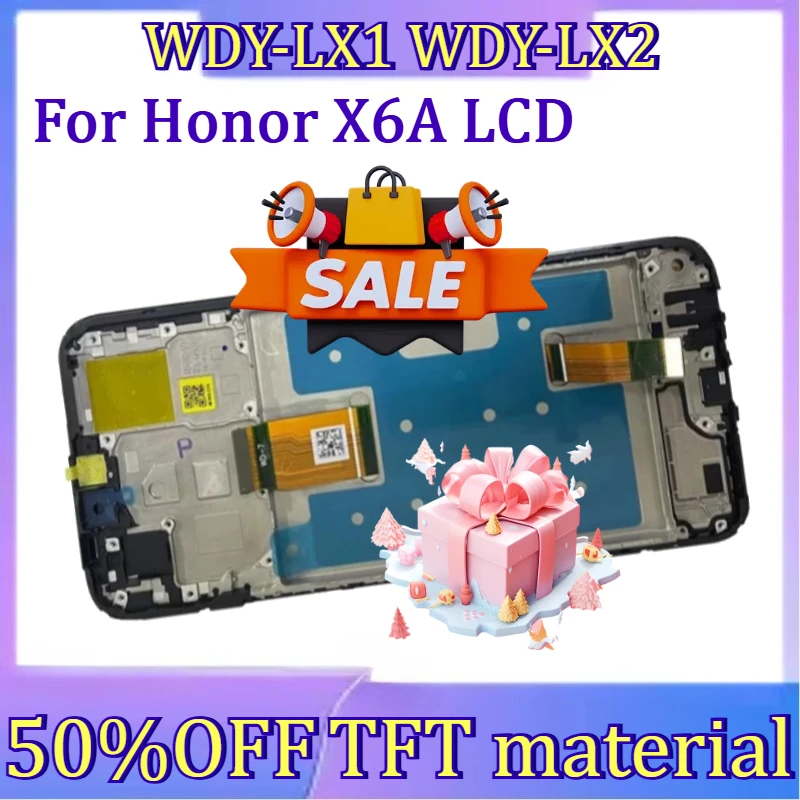 

For Honor X6A WDY-LX1, WDY-LX2 Screen Display LCD Screen New TFT For Honor X6a Screen Assembly with Frame
