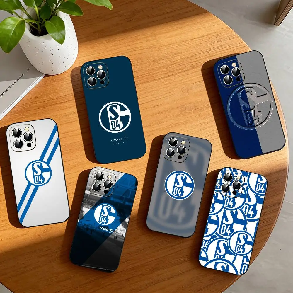 

S-Schalke 04-PC Phone Case For iPhone 17,16,15,14,13,12,11 Plus,Pro Max,XS,Soft Silicone Black Cover
