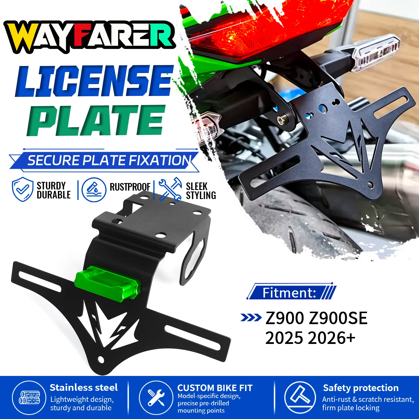 For Z900 Z 900 SE Z900SE 2025-2026 License Plate Holder Mount Bracket Motorcycle CNC Tail Tidy Fender Eliminator Accessories