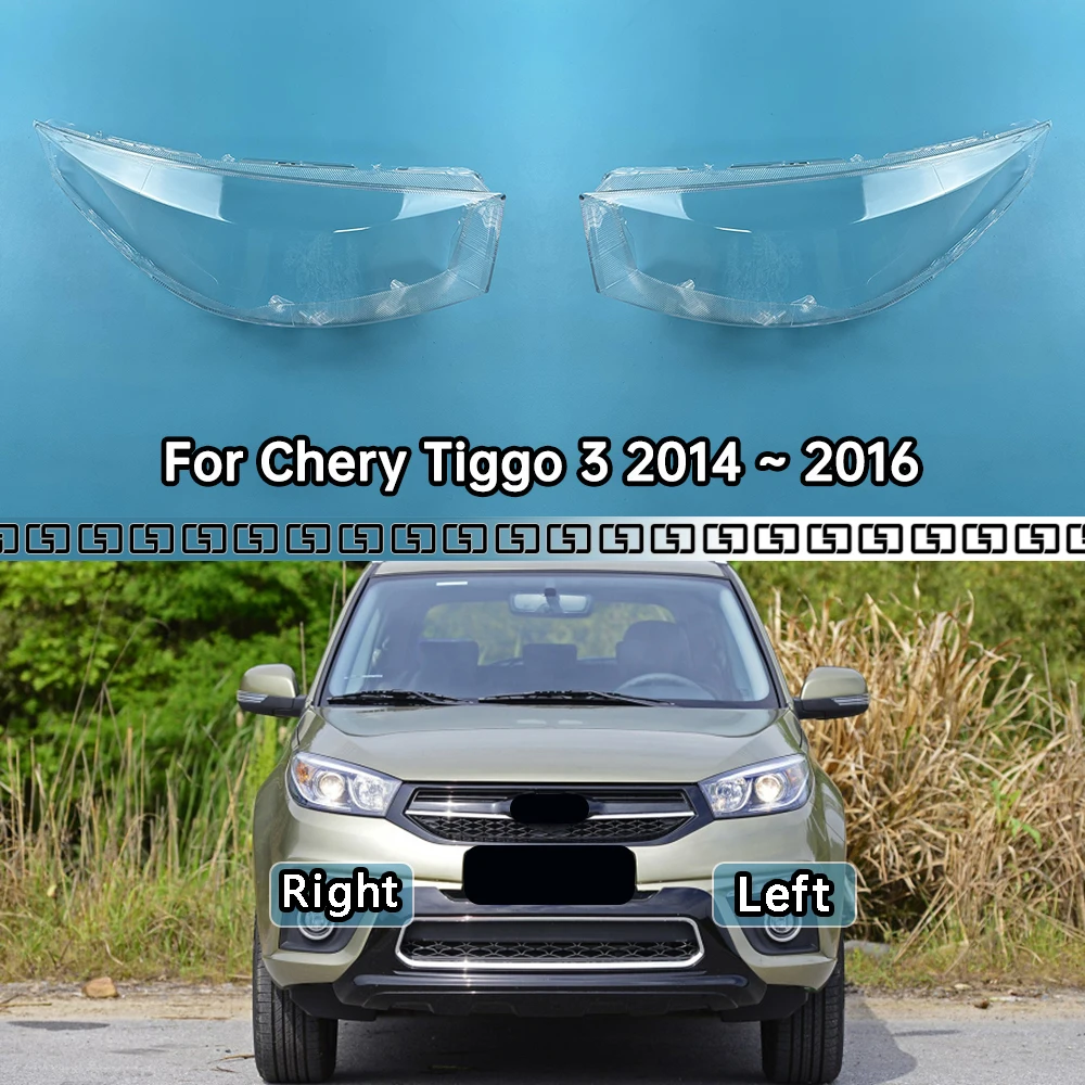 

For Chery Tiggo 3 2014 2015 2016 Head Lamp Light Case Headlights Shell Mask Transparent Cover Lampshdade Headlamp Shell Glass