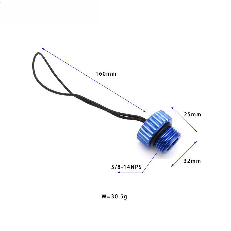 Scuba Diving Tank Valve Dust Cap 5/8-14 Thread Aluminum Alloy Anodized Cover For BCD Sidemount Wing System Underwater Gear Part view 4