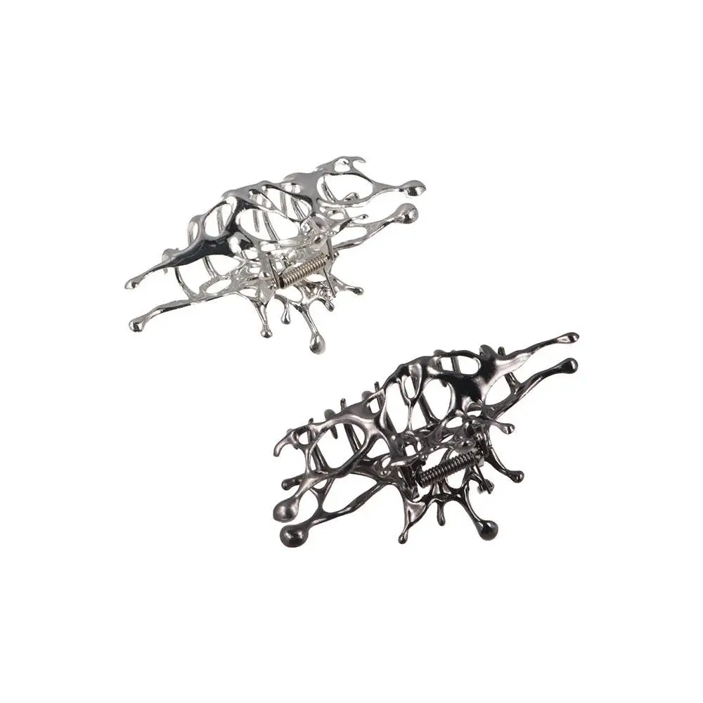 

Temperament Alloy Geometric Claw Clips Geometry Y2k Silver Hair Crab Clip Kroean Style Ponytail Holder Gift
