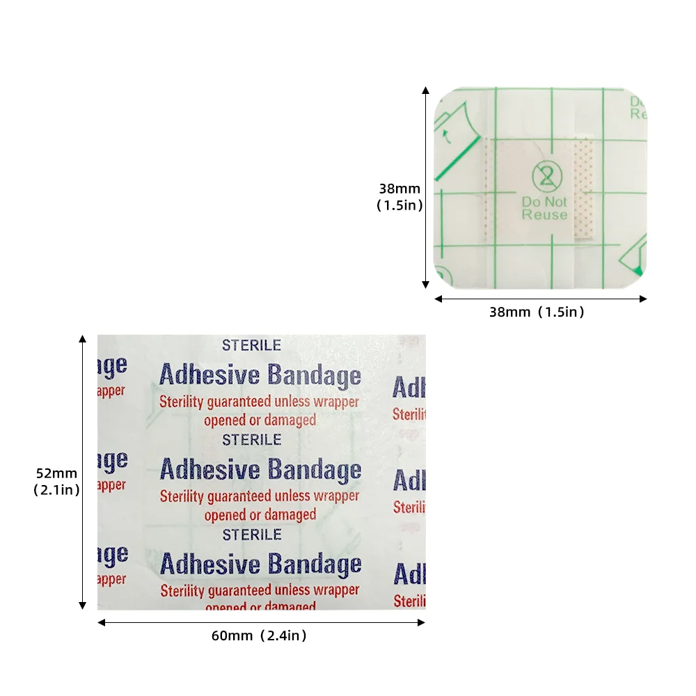 50PCS 38*38mm Transparent PU Waterproof  Wound Plaster Band Aid Adhesive Bandage Protective Sticker for Outdoor Home First Aid