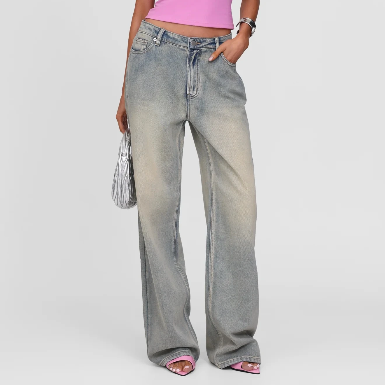 Y2K Streetwear papillon femmes imprimé jean mode décontracté basique Patchwork pantalon ample