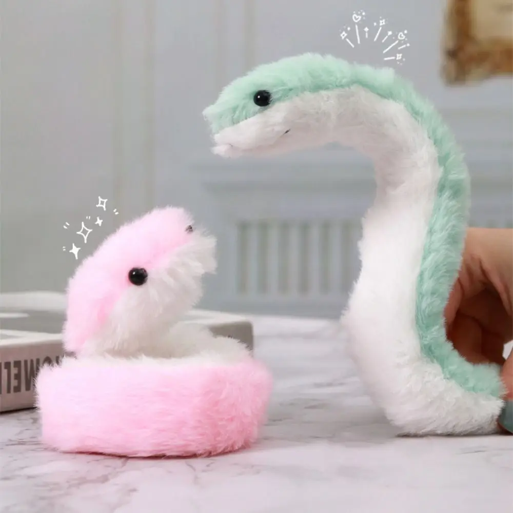 

Плюшевая плюшевая игрушка Year of the Snake, обернутая вокруг руки, мягкая плюшевая кукла со змеей, мультяшная кавайная кукла-змея, животное