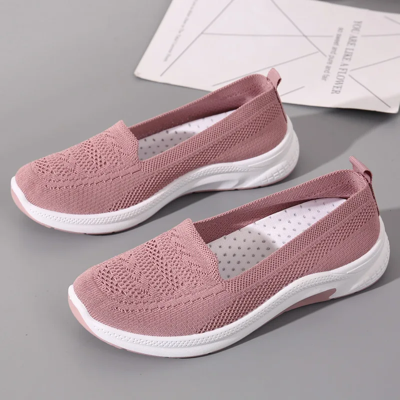 Casual Soft Sole Loafers Fashion Contracted Mesh Comfortable Breathable Slip-on Woman Flat Sneakers Chaussure Femme