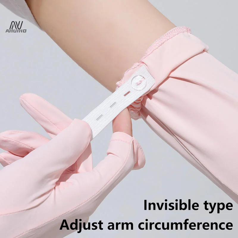 1 pair Sunscreen Female Anti-Ultraviolet Summer Cycling Arm Protector All-In-One Driving Ice Silk Sleeve Cover