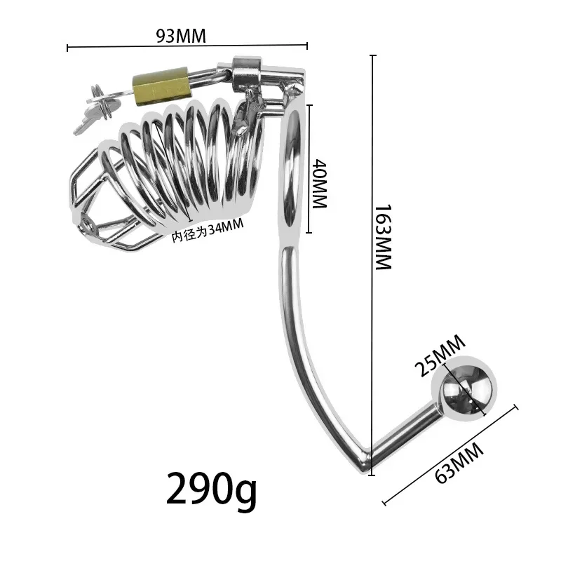 SexyToyMetalCockCageMaleCBTCuckoldCockBallCageBeltDevicePenisDickEroticloveLockRingBondageFetishBDSMGearForManGame