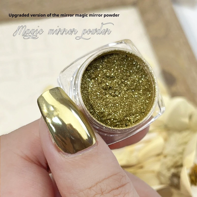 1/2Pcs Magie Spiegel Nail art Glitter Pulver Gold/Silber Metallic Wirkung Chrom Pigment Reiben Staub Gel polnischen Maniküre Dekor * &