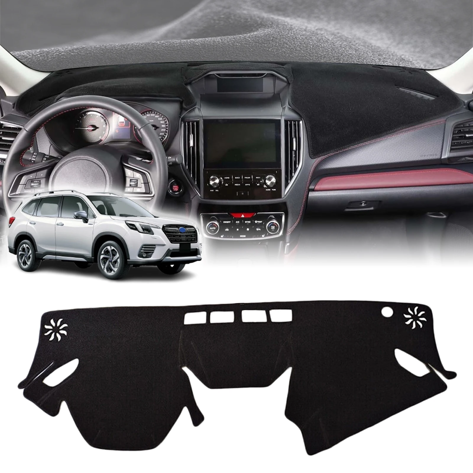 fit for Subaru Forester 2019-2023 Car Dashmat DashMat Sunshade Dashboard Cover Pad Protective Carpet Leather Accessories